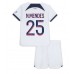 Paris Saint-Germain Nuno Mendes #25 Dětské Oblečení Venkovní Dres 2023-24 Krátkým Rukávem (+ trenýrky)